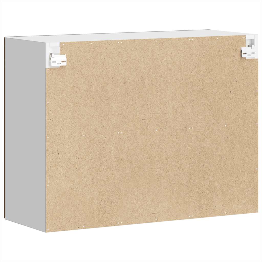 Kitchen Wall Cabinet with Glass Door Porto Brown Oak